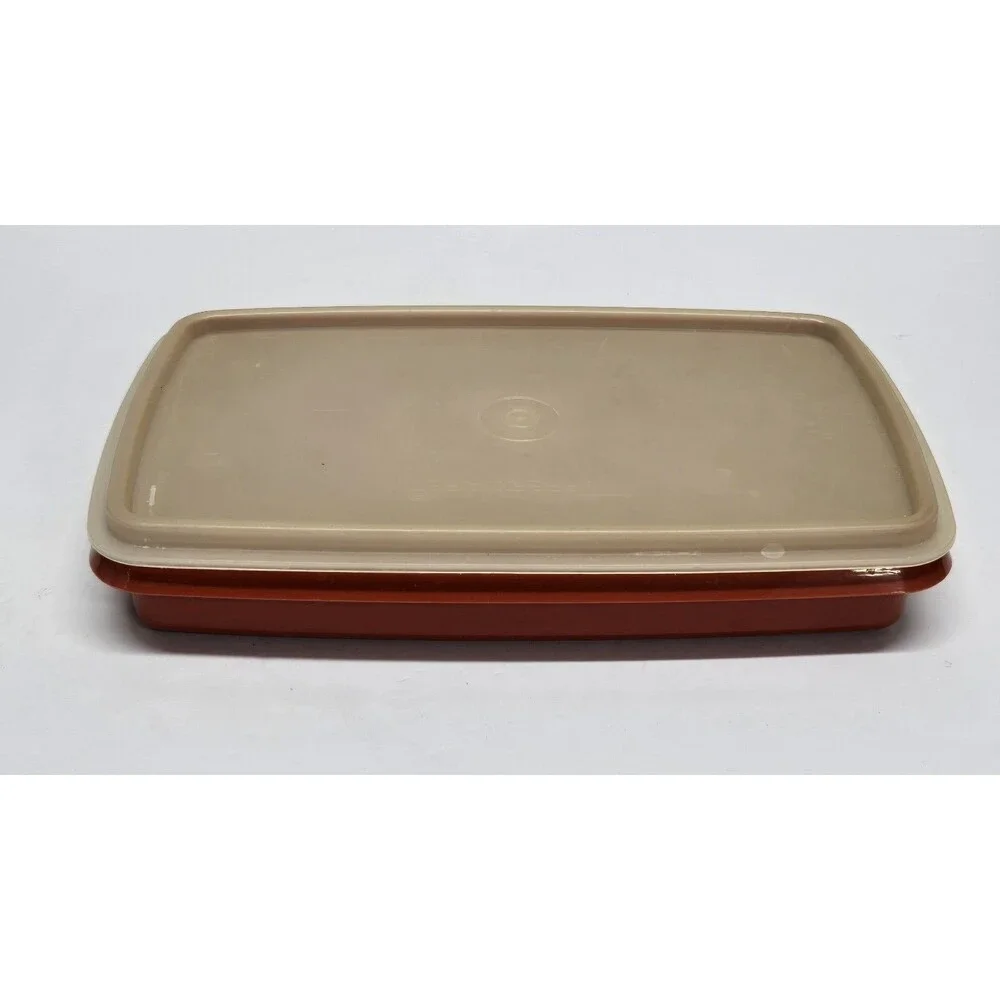 Tupperware Deli Meat Coldcut Storage Container Paprika with Lid Set of 2